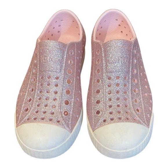060 Native Jefferson Girls Pink Glitter Slip On Shoes 11 Toddler - Picture 2 of 11